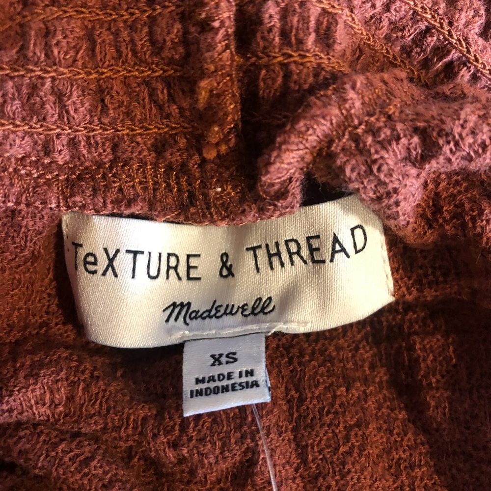 Madewell Texture & Thread Ruffled Mockneck Rust Top - Picture 5 of 7